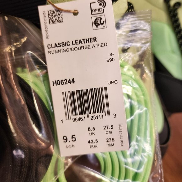 Reebok x Pleasures Classic Leather Trail Neon Mint Men's 9.5 NWOB H06244 - Picture 11 of 12